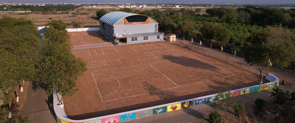 Sports ground aerial view
